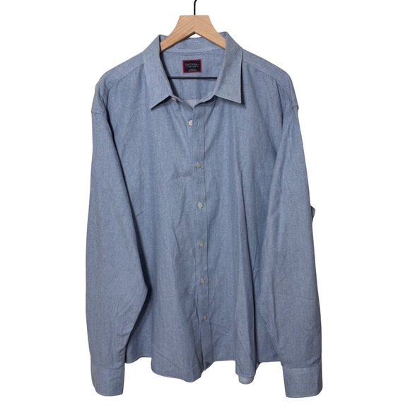 UNTUCKit Priam Men's XXXLarge Blue Textured Cotton Button Down Casual Shirt - Picture 2 of 8